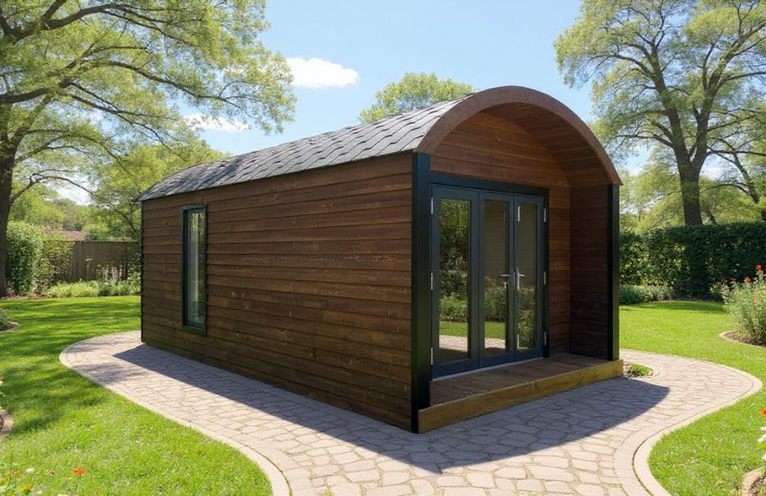 Chaigley Garden Office with curved roof