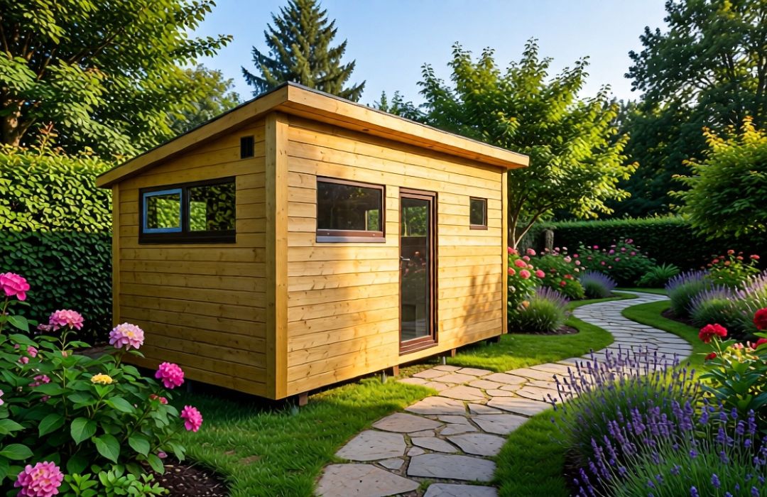 Chaigley Rectangular Sauna in garden