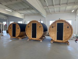 Chaigley Barrel saunas in the factory