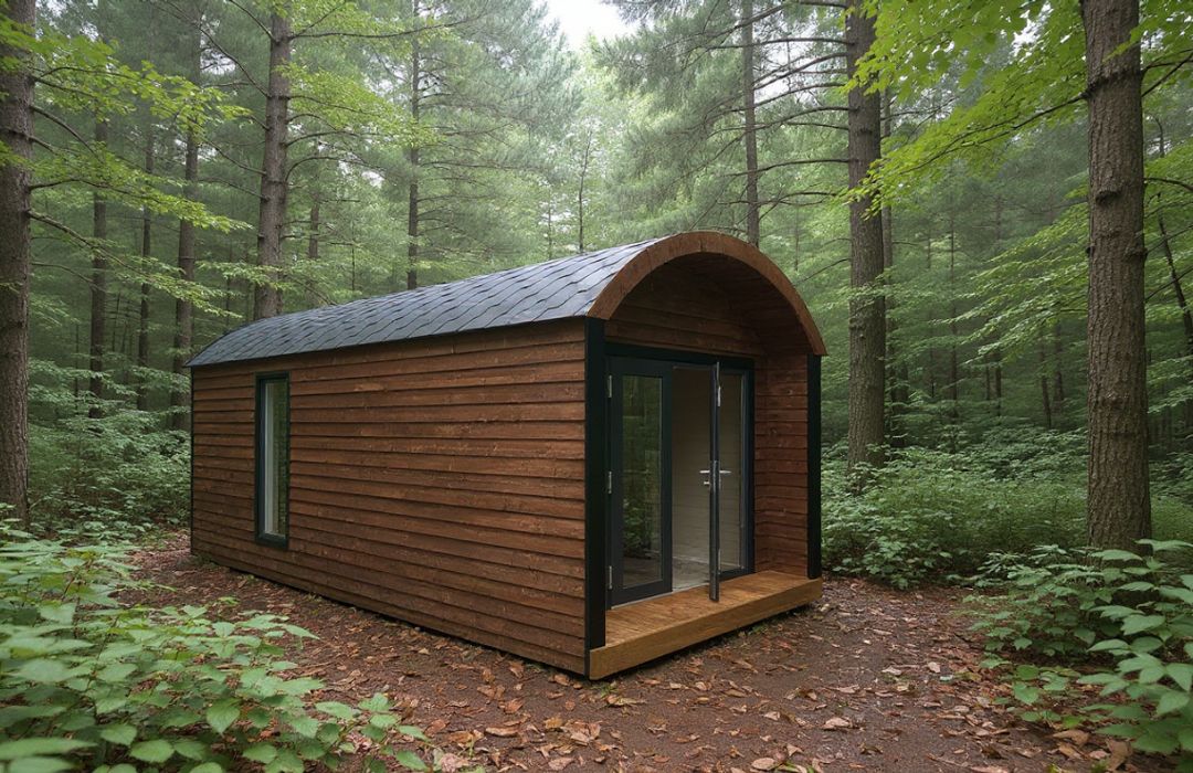 Chaigley Glamping Pod with curved roof